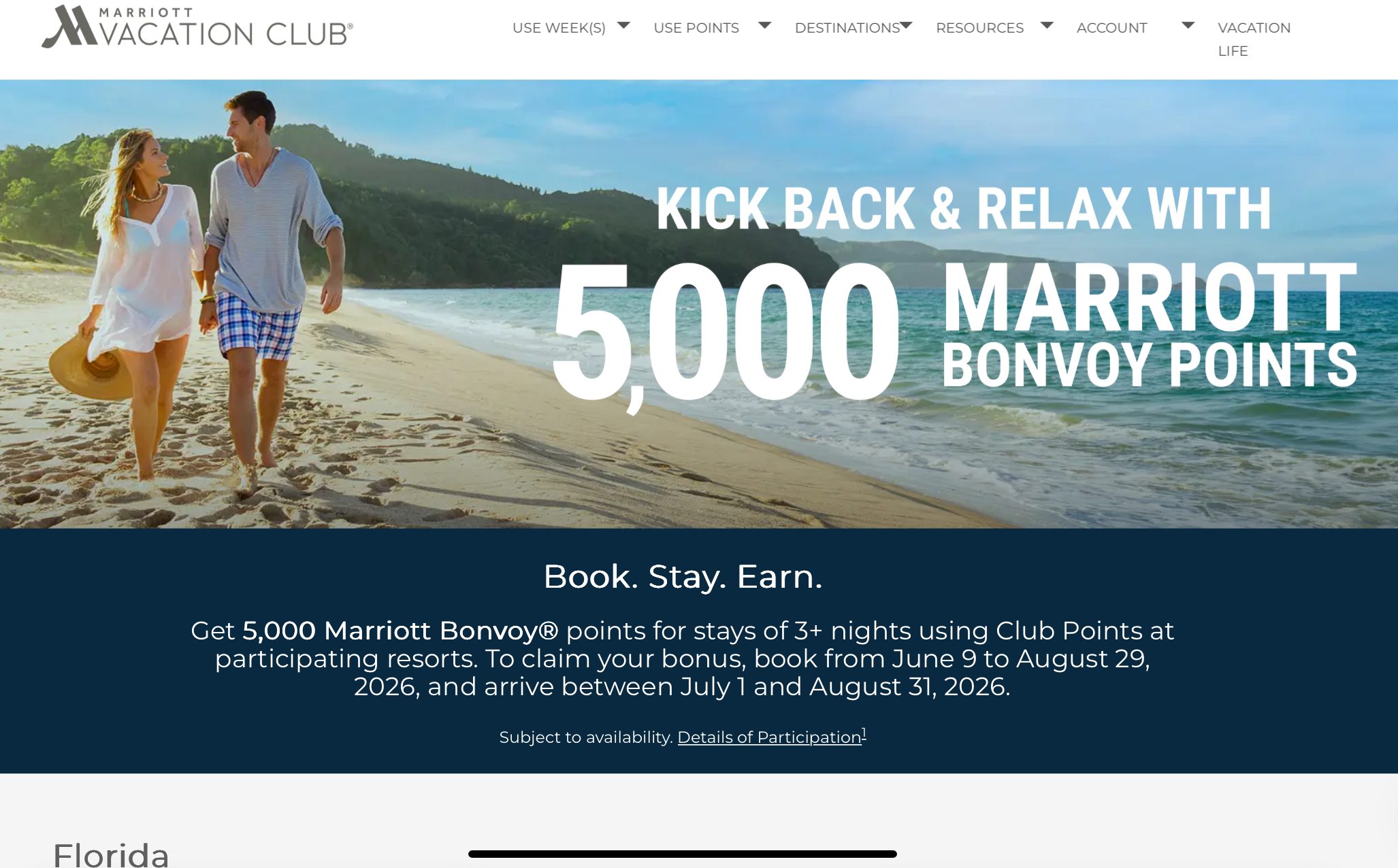 Marriott Vacation Club homepage